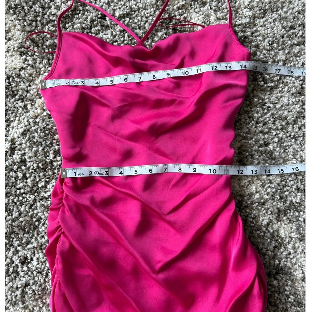 Ramy Brook Kiki size 0 Hot Pink Satin Bodycon Mini Dress NWT - Picture 4 of 11